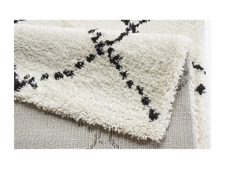 Beżowo-czarny dywan Mint Rugs Hash, 160x230 cm Juta Syntetyk Prostokątny Wzór Geometryczny Dywany Pomieszczenie Salon