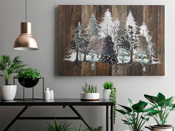 Drzwi do lasu - nowoczesny obraz na płótnie - 120x80 cm Kategoria Obrazy Pomieszczenie Sypialnia