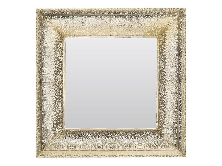 Lustro ścienne wiszące złote 60 x 60 cm vintage retro salon sypialnia łazienka Pomieszczenie Przedpokój Kwadratowe Kolor Złoty