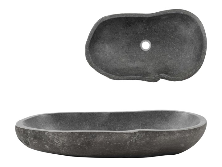 vidaXL Umywalka z kamienia rzecznego, owalna, 60-70 cm Owalne Kamień naturalny Szerokość 60 cm Kategoria Umywalki