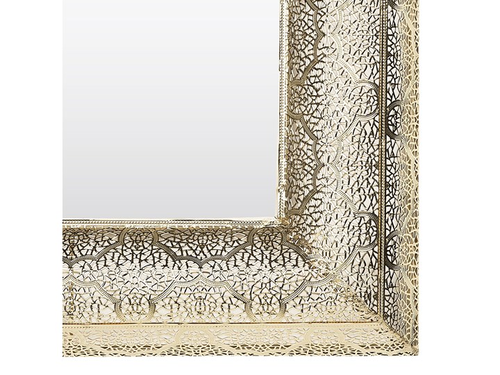 Lustro ścienne wiszące złote 60 x 60 cm vintage retro salon sypialnia łazienka Kwadratowe Kolor Złoty