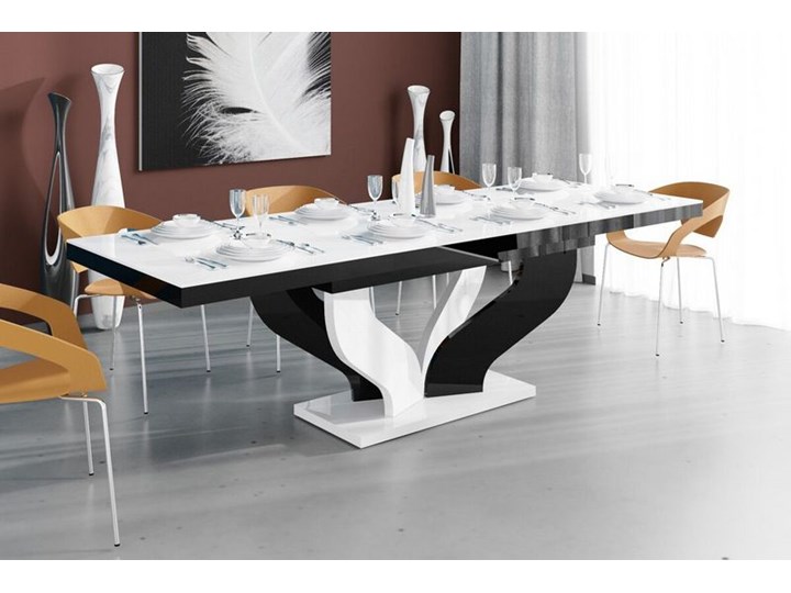 Rozkładany stół jadalniany w wysokim połysku Viva Tworzywo sztuczne Kolor Biały Liczba miejsc Do 12 osób