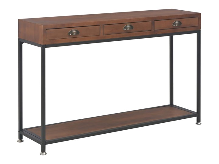 vidaXL Stolik konsola z 3 szufladami, 120x30x76 cm, drewno jodłowe Z półką Szerokość 120 cm Z szufladą Głębokość 30 cm Styl Tradycyjny