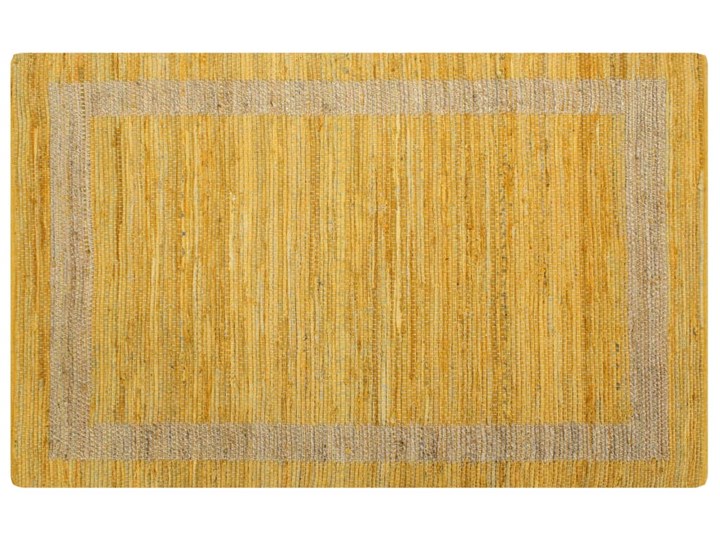 vidaXL Ręcznie wykonany dywan, juta, żółty, 80x160 cm Dywany Prostokątny Bawełna Kategoria Dywany