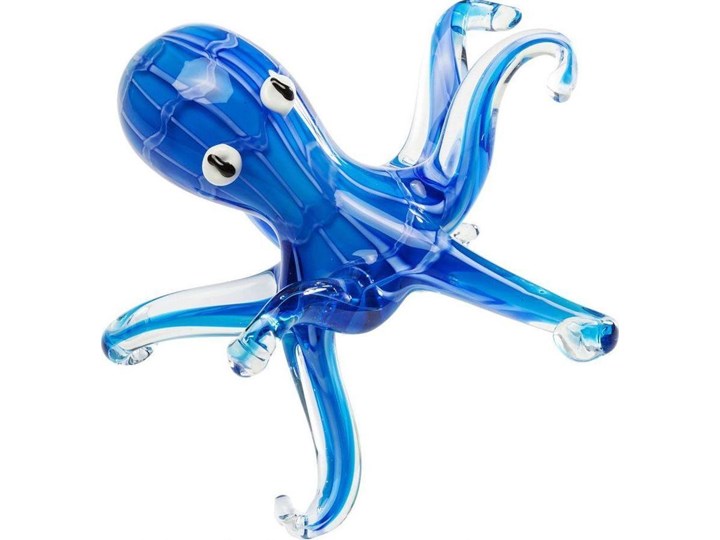 Figurka dekoracyjna Ocean Octopus 17x14 cm szklana niebieska