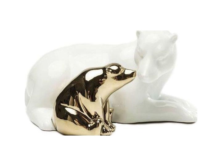 Figurka dekoracyjna Polar Bear Love 26x14 cm biało-złota