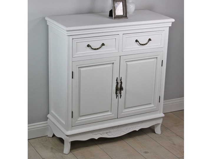 Komoda " Elegance " Prowansja Płyta MDF Wysokość 81 cm Z szafkami i szufladami Drewno Szerokość 75 cm Głębokość 32 cm Styl Rustykalny