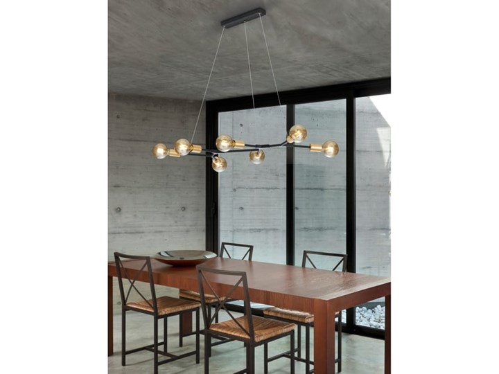Czarna lampa wisząca Trio Cross, wys. 1,5 m Kolor Czarny