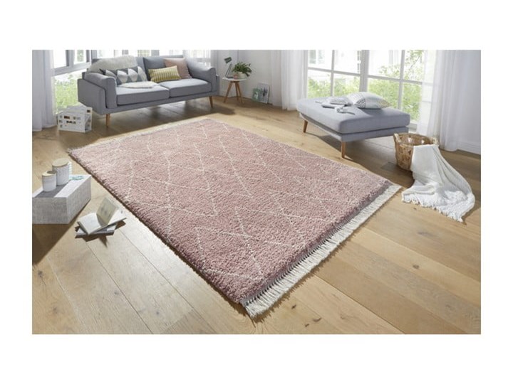 Różowy dywan Mint Rugs Jade, 80x150 cm Pomieszczenie Salon Prostokątny Dywany Wzór Geometryczny