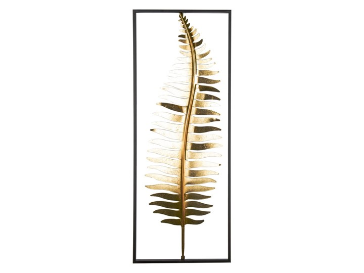 LIŚĆ PAPROCI dekoracja ścienna metalowa w ramie, 112x43 cm Styl Industrialny