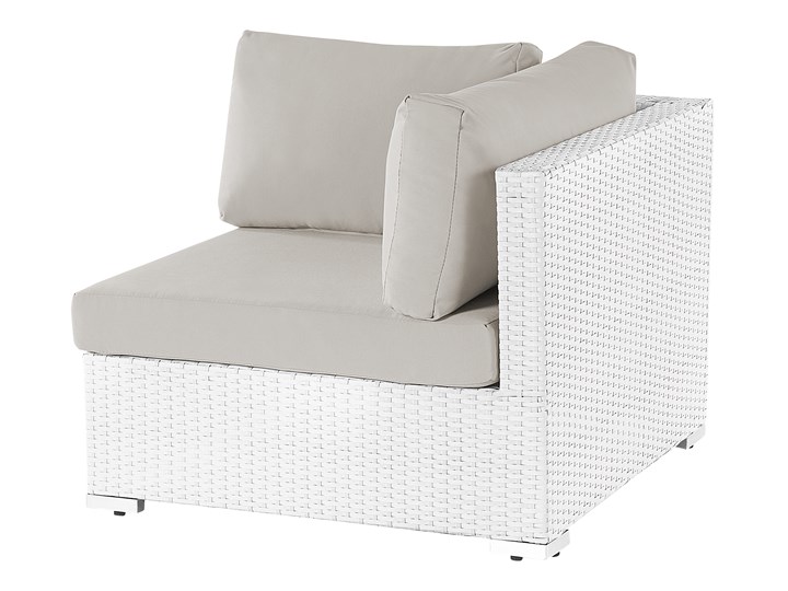 Meble ogrodowe białe - rattanowe - sofa rattanowa - SANO II Aluminium Aluminium Narożnik ogrodowy Technorattan Technorattan Materiał nóżek Aluminium