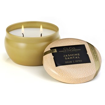 Candle-lite CLCo Candle Jar 6.25 oz luksusowa świeca zapachowa w ozdobnej puszce ~ 30 h - No. 01 Jasmine Santal