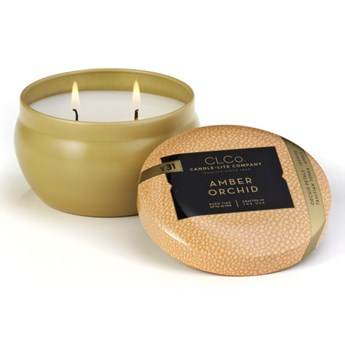 Candle-lite CLCo Candle Jar 6.25 oz luksusowa świeca zapachowa w ozdobnej puszce ~ 30 h - No. 31 Amber Orchid