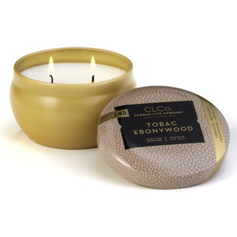 Candle-lite CLCo Candle Jar 6.25 oz luksusowa świeca zapachowa w ozdobnej puszce ~ 30 h - No. 48 Tobac Ebonywood