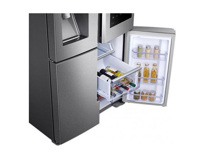 SAMSUNG FAMILY HUB RF56M9540SR Kostkarka Wysokość 182,5 cm Szerokość 90,8 cm Dwudrzwiowe Położenie zamrażalnika Na dole