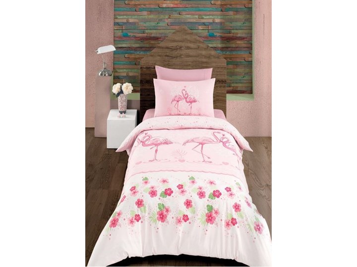 Pościel bawełniana FLAMINGO 140 x 200 + 2 kolorowe poszewki