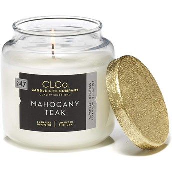 Candle-lite CLCo Candle Jar 14 oz luksusowa świeca zapachowa w szklanym słoju ~ 90 h - No. 47 Mahogany Teak