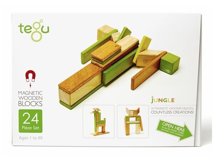 TEGU Drewniane klocki magnetyczne CLASSICS zestaw 24szt Jungle