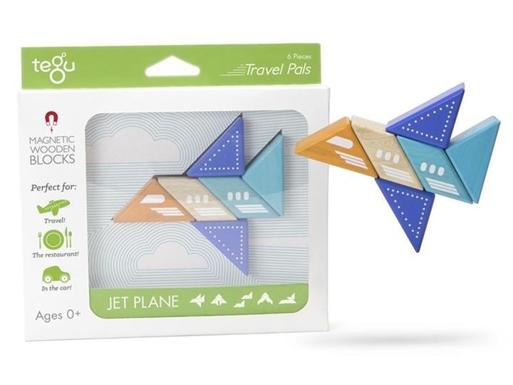 TEGU Drewniane klocki magnetyczne TRAVEL PALS 6szt Odrzutowiec