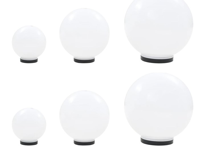 vidaXL Zestaw 6 kulistych lamp ogrodowych LED, 20/30/40 cm, PMMA