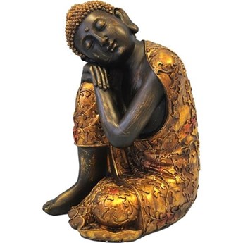 BUDDA figurka miedziany / złoty, 35x25x26 cm