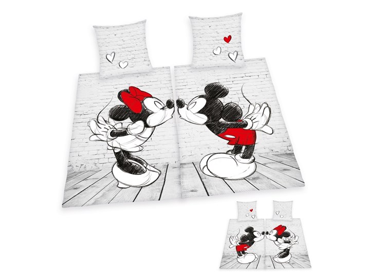 Herding Pościel bawełniana Minnie nad Mickey partner new, 2 szt. 140 x 200 cm, 2 szt. 70 x 90 cm