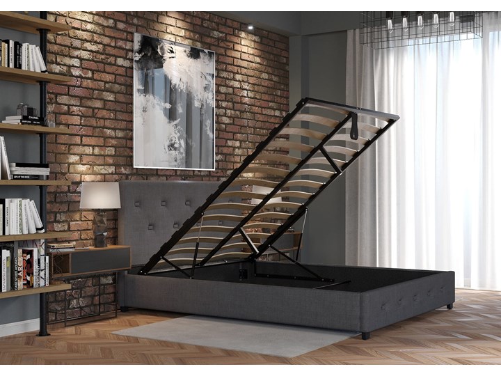 ŁÓŻKO 180X200 TAPICEROWANE VICENZA + POJEMNIK + MATERAC SAWANA CIEMNO SZARE DOSTAWA 0zł Rozmiar materaca 180x200 cm Łóżko tapicerowane Kategoria Łóżka do sypialni