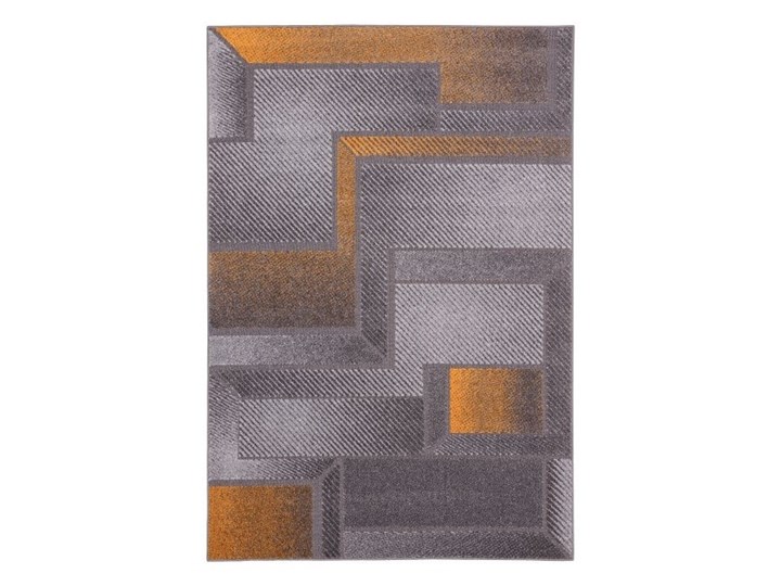 Dywan Meteo Patts 160 x 230 cm złoty Syntetyk Prostokątny 160x230 cm Kolor Szary Dywany Wzór Geometryczny