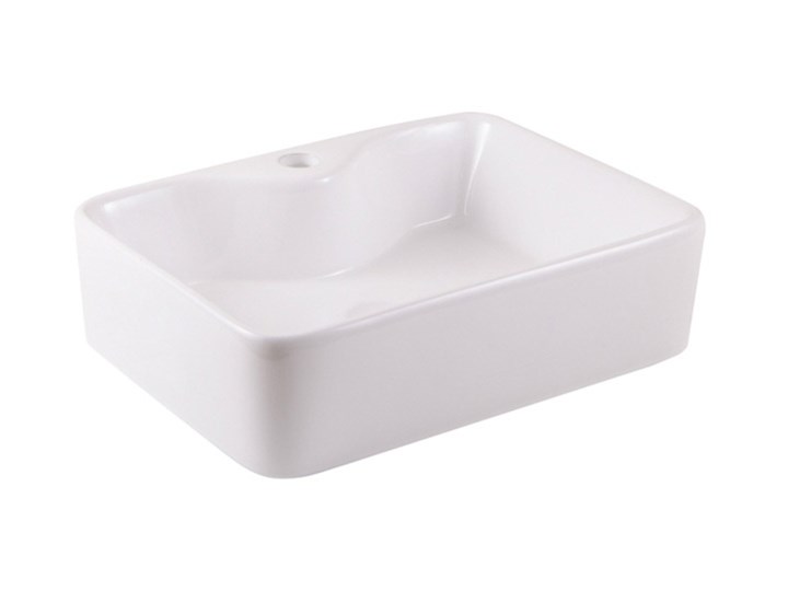 Umywalka nablatowa ceramiczna GoodHome Morfa 48 x 37 cm biała Nablatowe Wolnostojące Okrągłe Kolor Biały Szerokość 48 cm Ceramika Kategoria Umywalki