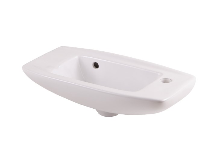 Umywalka ścienna ceramiczna GoodHome Musi 50,5 x 24 cm z otworem na armaturę biała