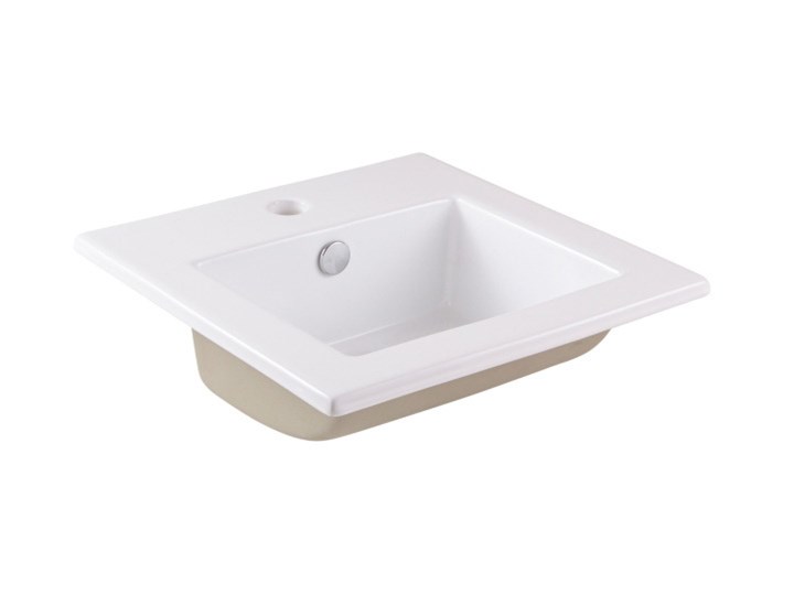 Umywalka wpuszczana GoodHome Tahoe ceramiczna 42 x 42 cm biała