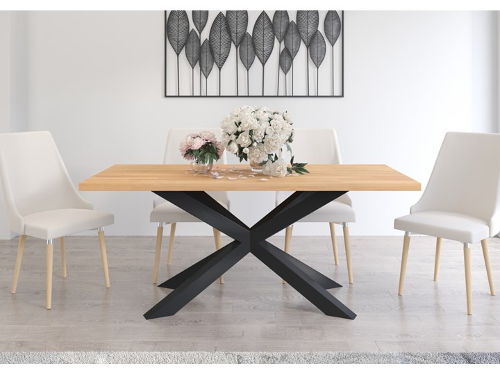 Stół industrialny Spider 80x180. Lity buk (4cm)! Długość 160 cm Metal Drewno Płyta laminowana Wysokość 75 cm Stal Długość 180 cm Szerokość 80 cm Płyta MDF Długość 140 cm Kolor Beżowy