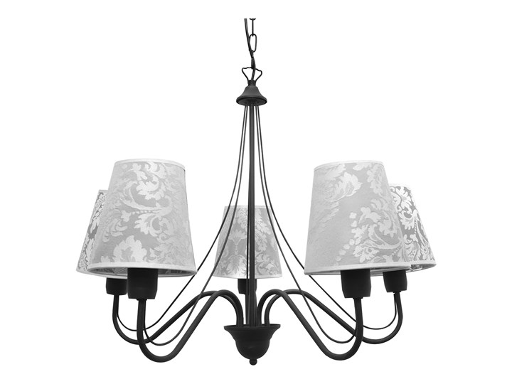 Żyrandol z abażurami MALBO II W-2920/5 BK Metal Tkanina Styl Klasyczny Styl Nowoczesny