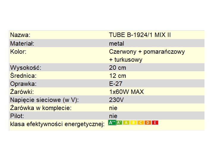 Lampka biurkowa TUBE MIX II B-1924/1 MIX II Lampa biurkowa Kategoria Lampy biurowe