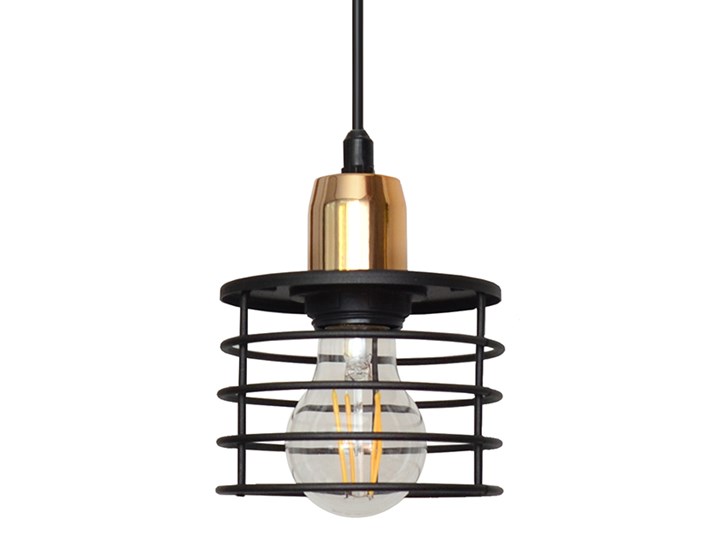 Lampa wisząca EDISON W-KM 1366/1 BK+BR Metal Kategoria Lampy wiszące Lampa z kloszem Kolor Czarny