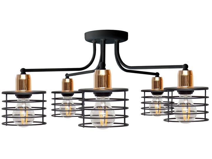 Plafon EDISON P-1366/5 BK+BR