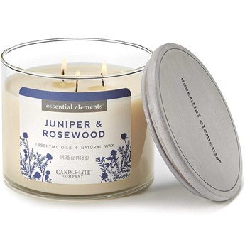 Candle-lite świeca zapachowa sojowa w szkle z olejkami eterycznymi 418 g Essential Elements - Juniper & Rosewood