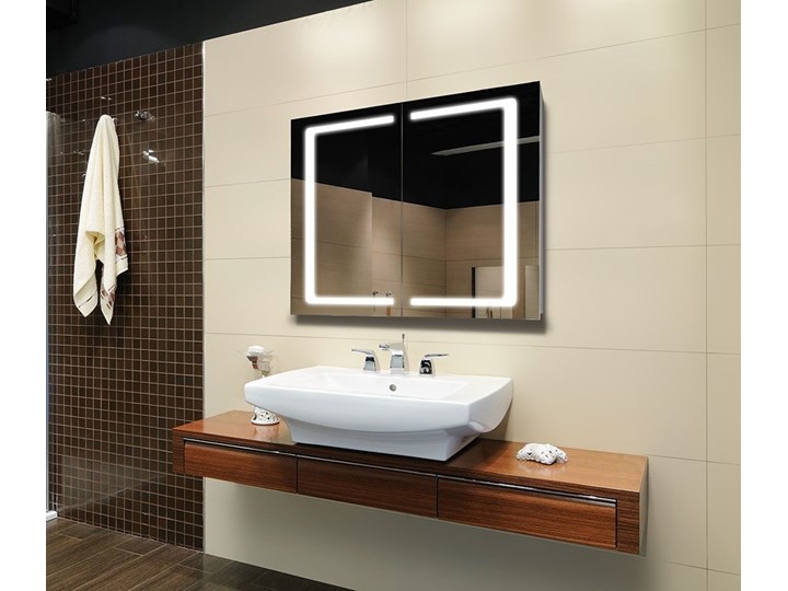Lustrzana Szafka Andrea Aluminium Wiszące Kategoria Szafki stojące Z lustrem Szerokość 70 cm Szerokość 60 cm Metal Wysokość 60 cm Wysokość 70 cm Głębokość 60 cm Kolor Szary