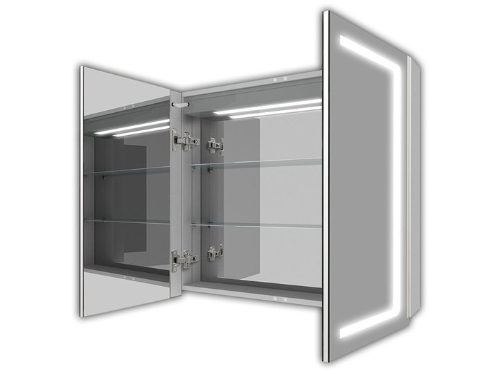 Lustrzana Szafka Andrea Metal Szerokość 70 cm Głębokość 60 cm Wysokość 70 cm Wysokość 60 cm Aluminium Kategoria Szafki stojące Wiszące Szerokość 60 cm Z lustrem Kolor Szary