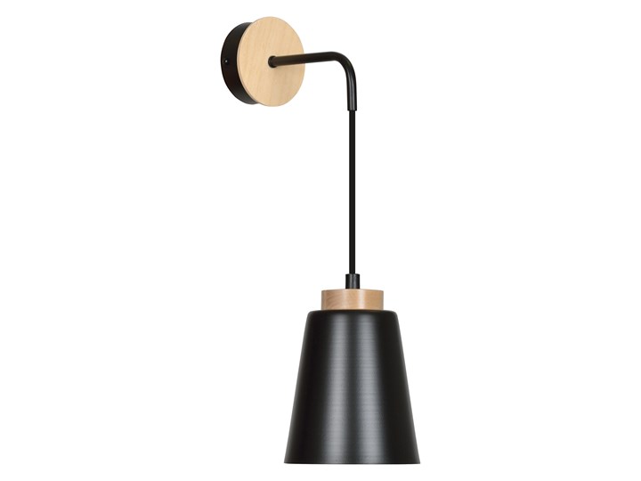 BOLERO K1 BLACK 442/K1 kinkiet ścienny styl skandynawski drewno czarny Kinkiet dekoracyjny Kinkiet z kloszem Styl Nowoczesny Metal Kinkiet LED Kategoria Lampy ścienne