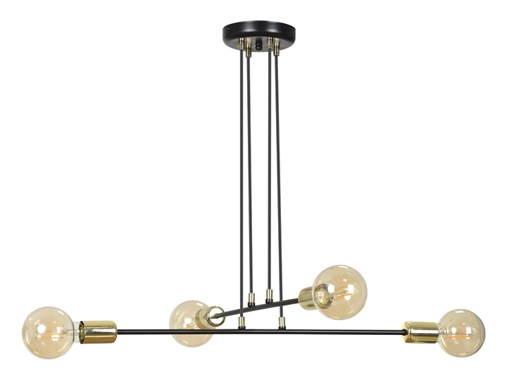 VESIO 4 BLACK 785/4 lampa wisząca loft regulowana złote elementy Lampa LED Lampa z kloszem Metal Kolor Złoty
