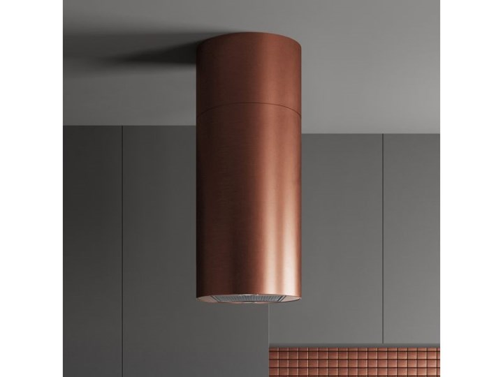 Okap wyspowy Cylindro Miedź 40 cm Kolor Brązowy