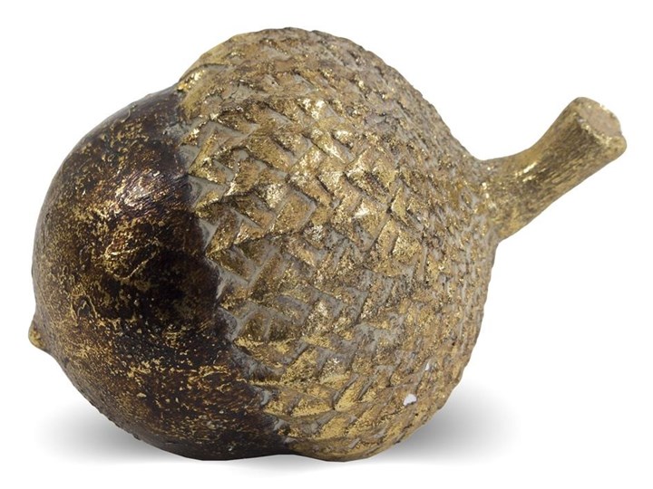 ŻOŁĄDŹ ozdoba, dekoracja jesienna brązowo-złota 12x8x8 cm