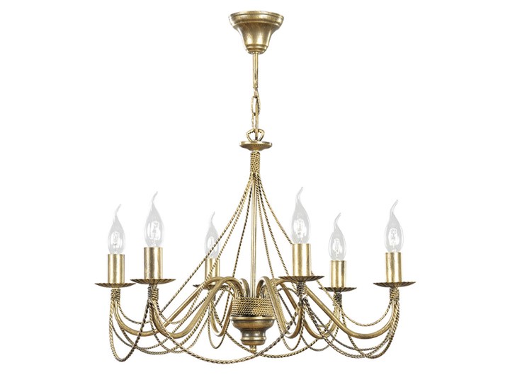 TORI 6 GOLD 170/6 klasyczny żyrandol świecznikowy Lampa LED Metal Lampa z abażurem Ilość źródeł światła 6 źródeł