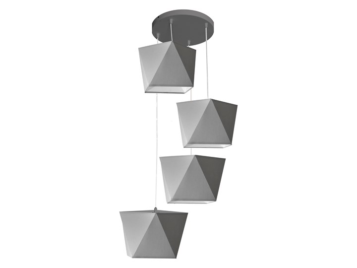 Lampa wisząca ADAMANT szara W-KD 0501/4 GR Żyrandol Styl Nowoczesny Tkanina Metal Lampa z abażurem Kolor Szary
