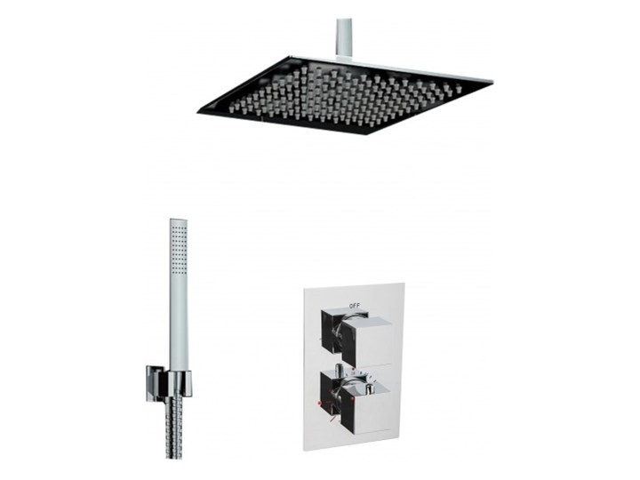 Bateria Natryskowa Prysznicowa Termostatyczna VIVID TR2 Deszczownica Ultra Slim 40 cm Wyposażenie Z baterią Wyposażenie Z deszczownicą