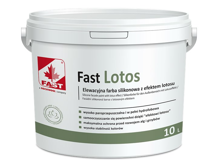 FAST LOTOS farba silikonowa z efektem lotosu 4L Akrylowa Farby elewacyjne Farby zewnętrzne Kategoria Farby