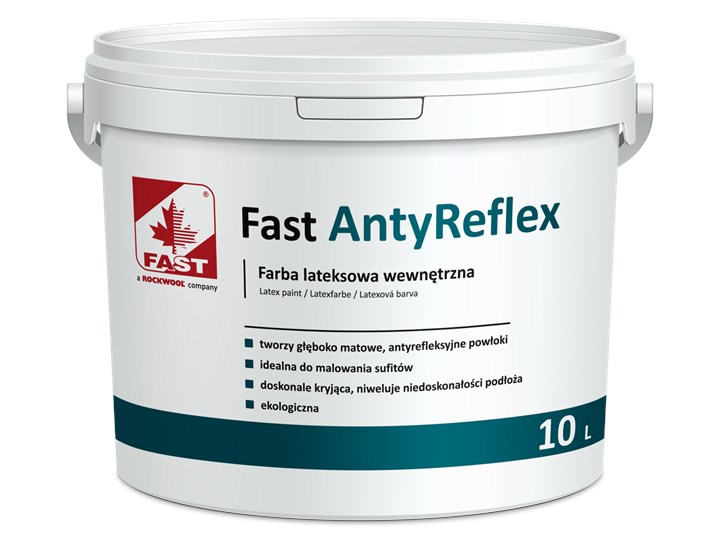 FAST ANTYREFLEX Farba lateksowa wewnętrzna 10L