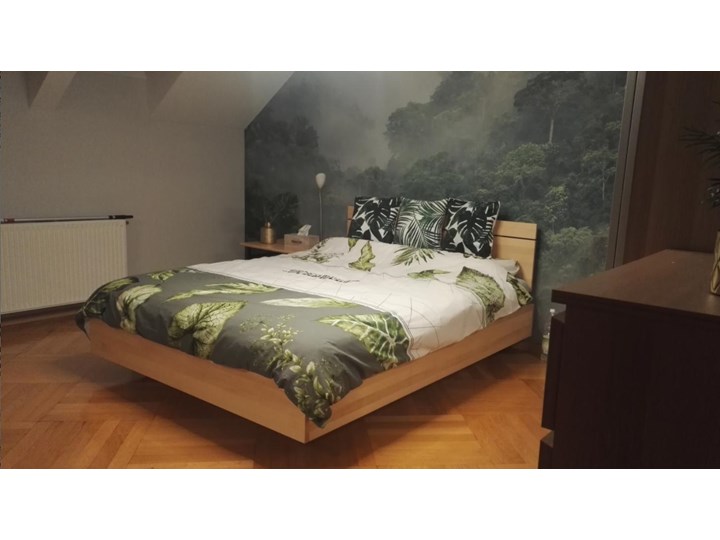 Ballega łóżko bukowe lewitujące 140x200 cm Łóżko drewniane Pojemnik na pościel Z pojemnikiem Kategoria Łóżka do sypialni