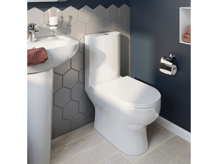 Kompakt WC GoodHome Cavally Slim Dual bezkołnierzowy 3/6 l z deską